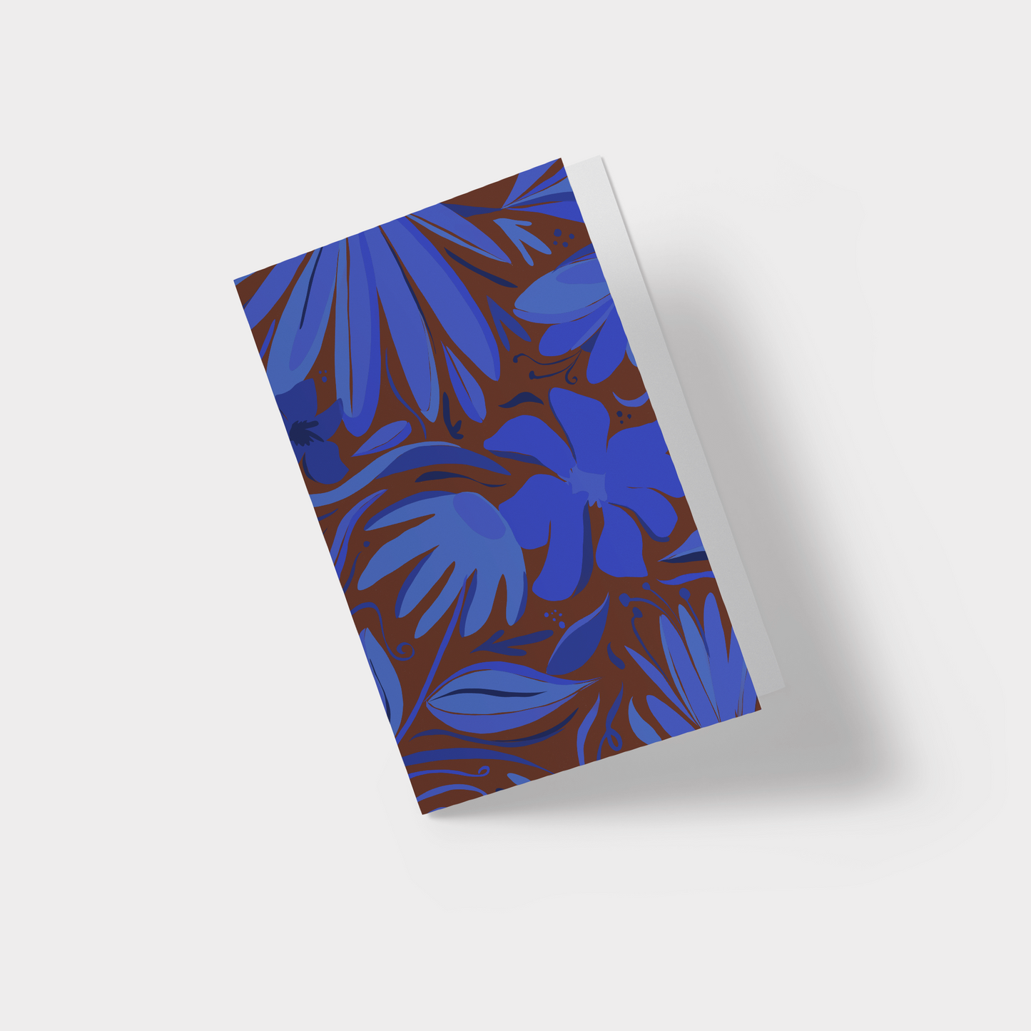 Cobalt & Burgundy Floral Greeting Card