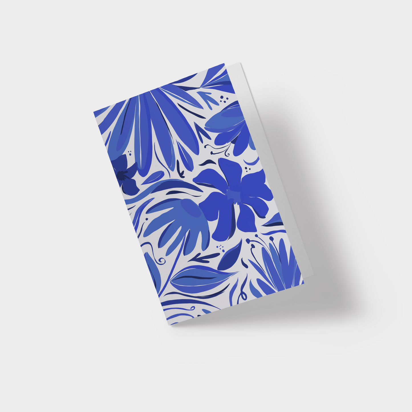 Indigo Blue & White Floral Greeting Card