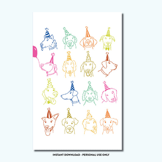 Dog Birthday Card | Instant Download Digital Greeting Card