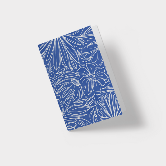 Cobalt Floral Doodle - Single